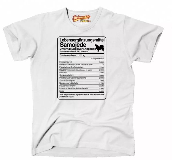 

t-shirt dose samojede life supplements men dog dog motif, White;black