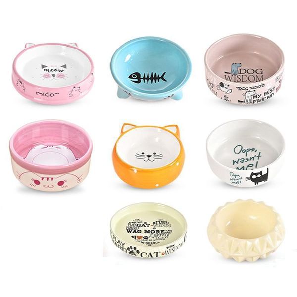 

cat bowls & feeders 1 pc pet products ceramic bowl cartoon dog cute rice