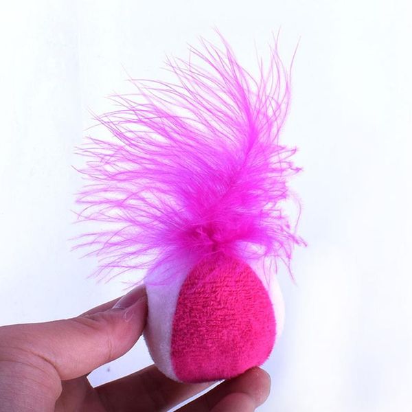 

cat toys 2pcs/lot double color feather ball toy catnip bell small pet