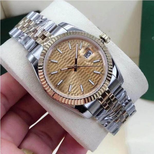 

9 styles 36mm rose gold fashion mens womens watches date sapphire mechanical automatic ladies dress watch stainless steel bracelet, Slivery;brown