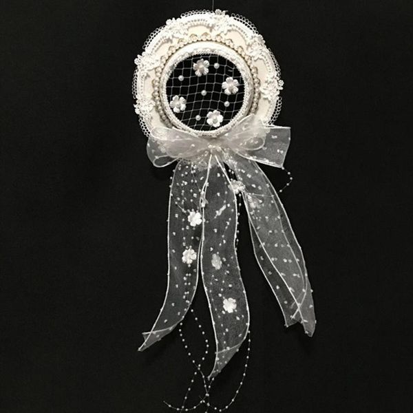 

stingy brim hats chic bowknots headwear fairy girls headpins fashion lolita veil embellished white floral delicate romantic headpiece, Blue;gray