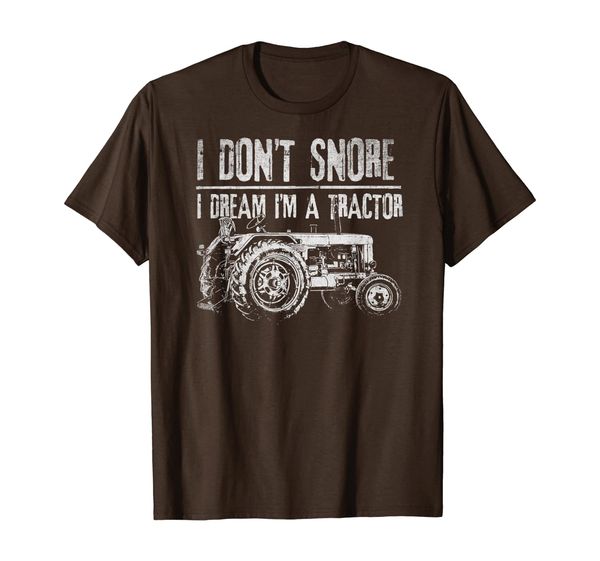 

vintage funny graphic i don't snore i dream tractor t-shirt, White;black