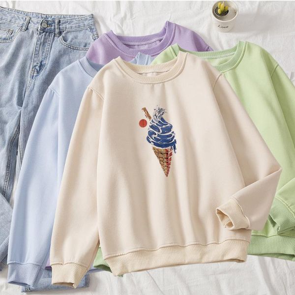 

women's hoodies & sweatshirts women harajuku cotton autumn kawaii japan style anime cute pullover kpop long-sleeved warm sweatshirt o-n, Black
