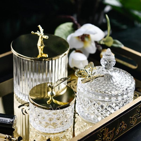 

storage bottles & jars retro glass with lid candy creative christmas food tea spice cereal container kitchen can decoration