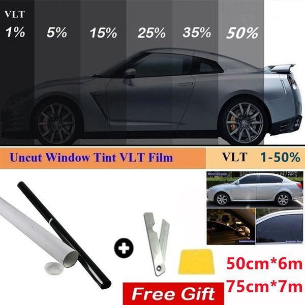 

car sunshade 50cmx6m vlt window tint film 1/5/15/25/35 percent glass sticker sun shade for uv protector foils tinted films
