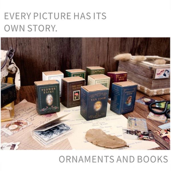 

other arts and crafts 100pcs/box mini diary decoration european kraft paper card making journaling project scrapbooking