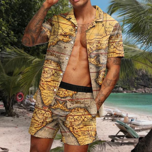 

tees,polos plus-size fashion man summer men's shirt casual loose short sleeve shorts beach suit