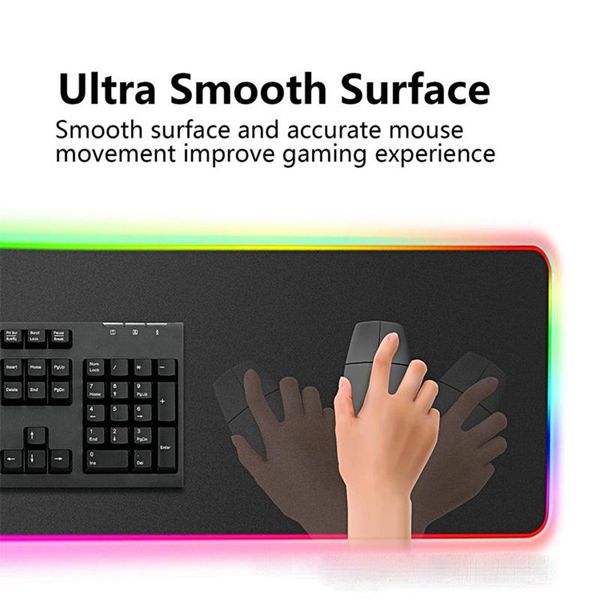 

mouse pads & wrist rests rgb colorful led lighting pad mat for pc lapgaming
