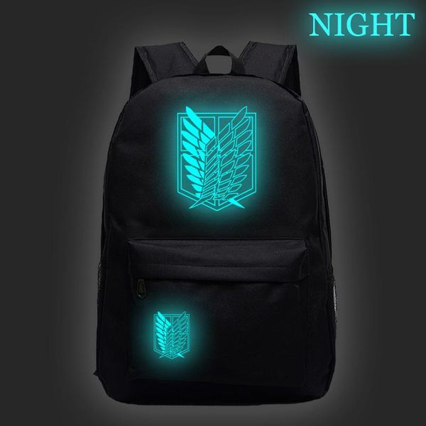 

backpack tassen rucksack mochila hombre travel book bag attack on titan 2n lapsac a dos femme luminous canvas backbag