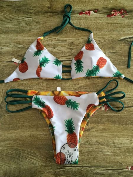 

pineapple swimsuit women's swimsuit, White;black
