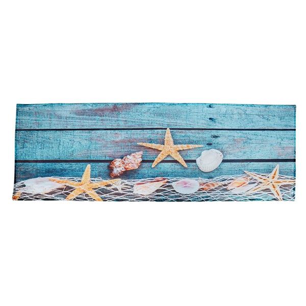 

retro blue wood flooring fishing net conch shells starfish nautical non-slip decorative bath mats rugs for bathroom shower acces carpets