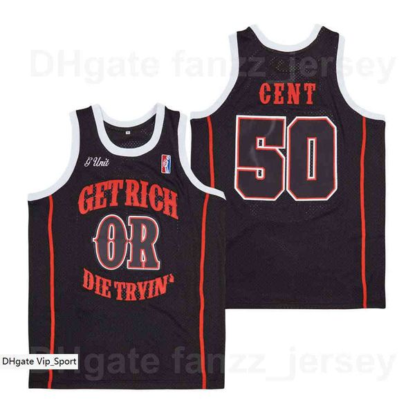 

men movie 50 cent basketball jersey g unit get rich or die tryin hip hop team color black for sport fans breathable hiphop pure cotton unive