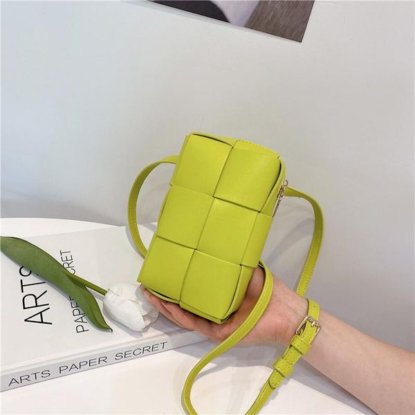 

evening bags pu leather small square for women 2021 fashion women's shoulder luxury woven crossbody bag sac epaule