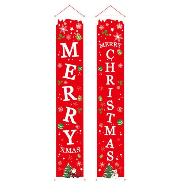 

curtain & drapes 1 pair christmas decorations red merry porch sign xmas hanging