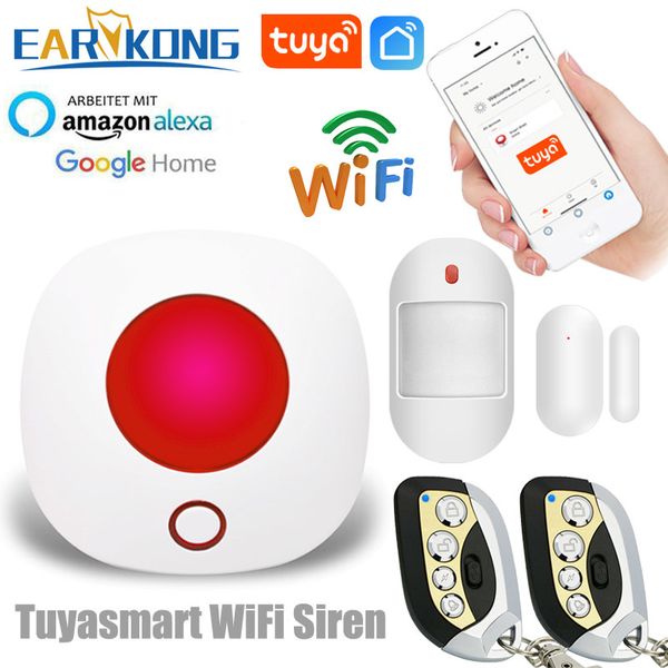 Wifi Einbrecher System 433 MHz Wireless Strobe Sirene Alarm Smart Life Tuyasmart Alexa /Google Home APP