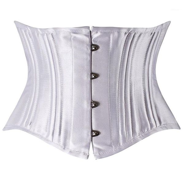 

bustiers & corsets women underbust corset 26 steel boned short torso heavy duty waist trainer cincher for weight loss satin 2021, Black;white
