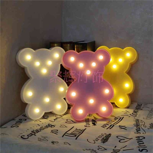 

insled cute koala cartoon bear modeling children's room decorative letter small night desk lamp