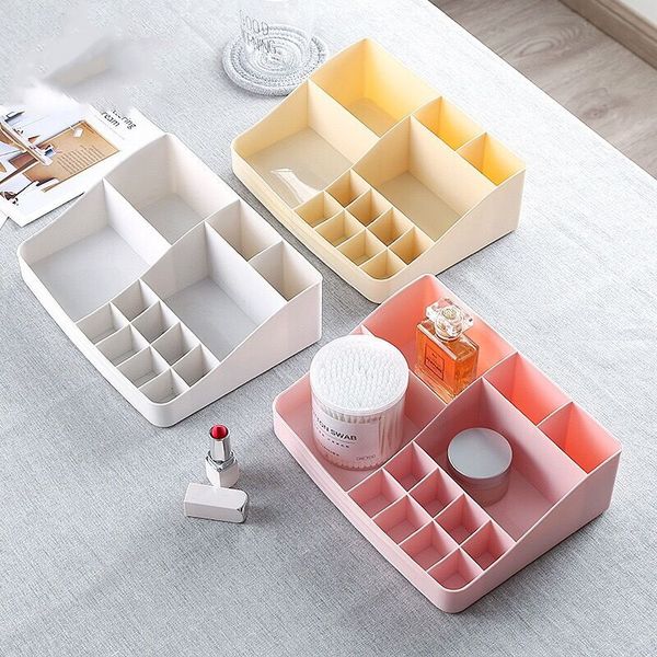 

[ddisplay]simple and fresh platinum plastic multi-grid jewerly storage necklace bracelet pendant pp organizer solid color cosmetics box, Black;white