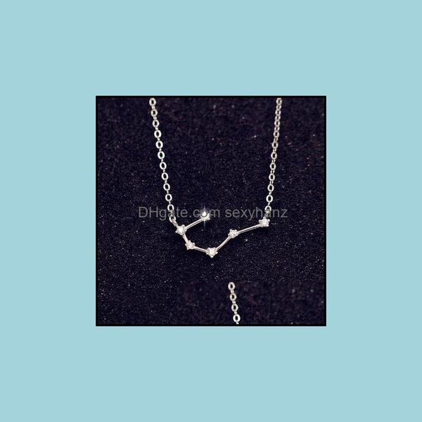

chains necklaces & pendants jewelry fashion simple charm 12 constellation pendant star zodiac sign necklace for friend gift s-n4871 drop del, Silver