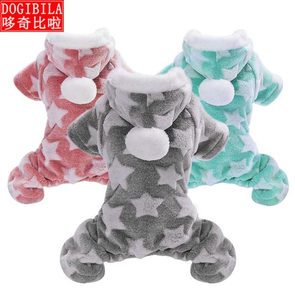 

dog apparel soft cat clothes fleece puppy chihuahua clothing winter coat jumpsuit costume hooded pajamas for small medium dogs cats