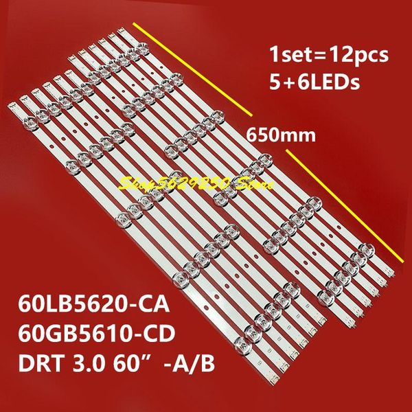 

pcs/set led backlight strip for lg tv innotek drt 3.0 60"a/b 60lb585v 60lb6100-ug 60lb6000-uh 60ly340c-ua ausmljr 60lf6090-ub strips