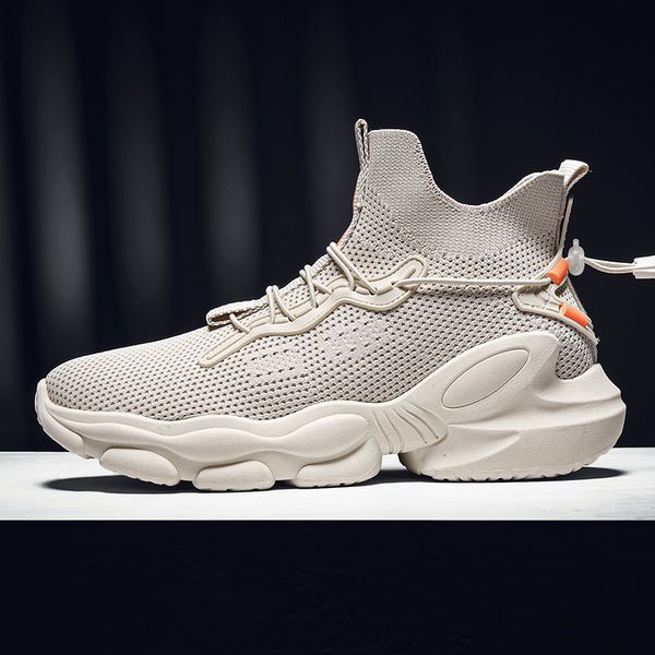 

autumn mens high-fashion sneakers comfortable breathable knitted jogging casual shoes soft bottom lace-up leisure shoes
