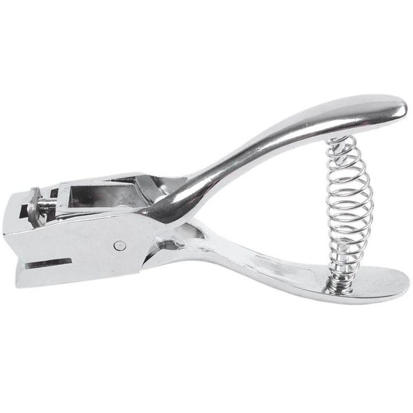 

card holders -slot hole puncher id badge po punch hand held metal steel tool silver, Brown;gray
