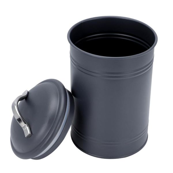 

storage bottles & jars 1pc multi-functional sealed iron kitchen holder snack container (black)