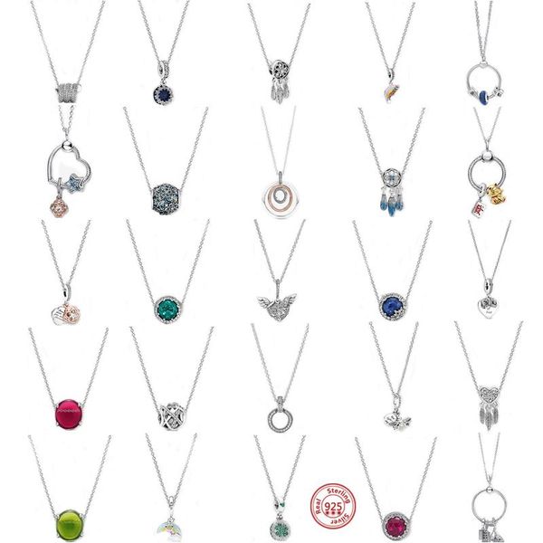 

chains trendy original 925 sterling silver rose gold swirl wishbone heart diamo round necklace for women brand pendant jewelry gift