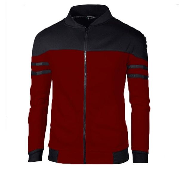

Men's Jackets 4 Colors Zipper Jacket Men Long Sleeve Tracksuits Outerwear Black Hoodie Man Sweatshirts Coat Streetwear S-4XL QO90, Black;brown
