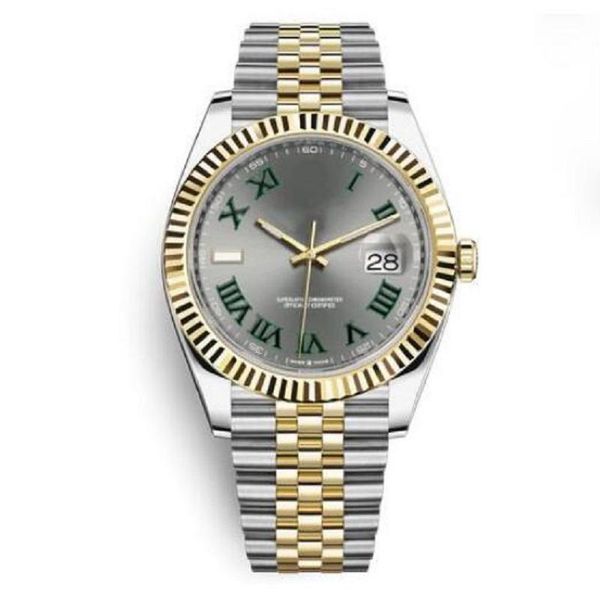 

wristwatches mens watch 41mm automatic sapphire crystal gold silver smooth second hand datejust watches luminous mechanical, Slivery;brown