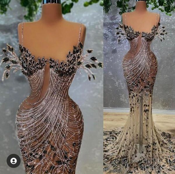 

evening dress women dress mermaid tassel beads feather sweetheart translate pearls kim kardashian kylie jenner, Black;pink