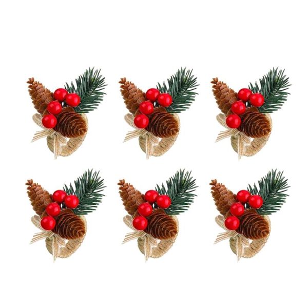 

napkin rings 6 pieces pine cone holders ring for holiday christmas party table decoration,etc