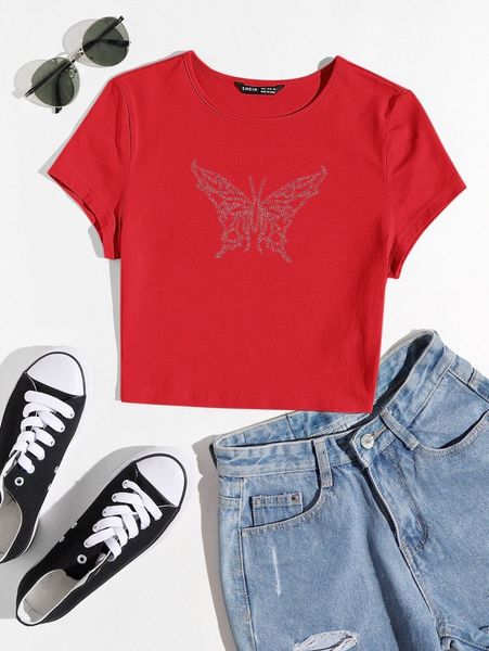 

rhinestone butterfly front b8b4#, White