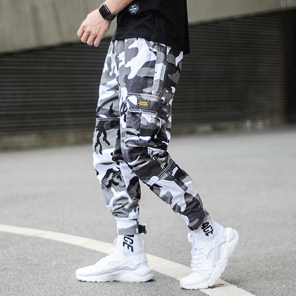 

men's jeans fashion streetwear fit camouflage trousers big pocket homme hip hop joggers pants men hsjz 2z2n, Blue