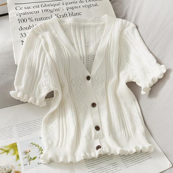 

button up womens shirts crop knit summer t shirt women v neck short sleeve mini blouses fashion casual elegant, White