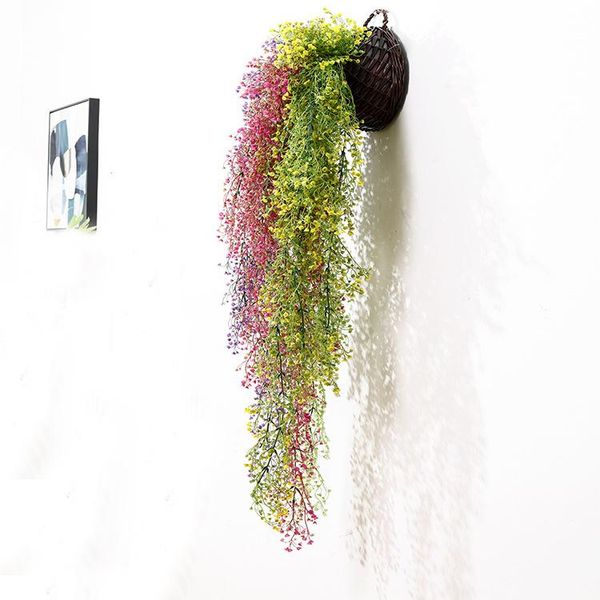 

1pcs 113cm/83cm artificial admiralty willow simulation plants 4 colors diy wall hanging vine wedding decor for home el decorative flowers &