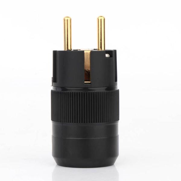 

smart power plugs 2 pieceshi-end gold plated brass eu male plug hifi schuko cable connectors