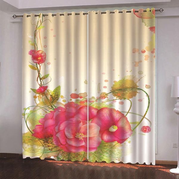 

curtain & drapes the 3d blackout curtains flowers cortina living room bedroom home decoration on windows
