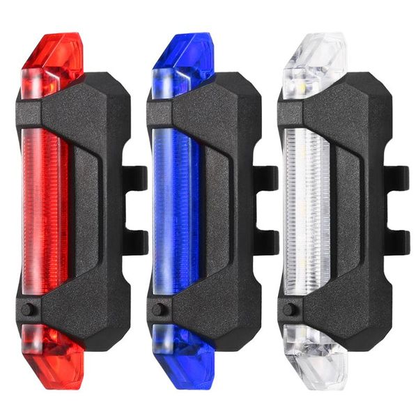 

rechargeable bike taillight 5 led portable bicycle light super bright cycling tail rear safety warning lamp lights