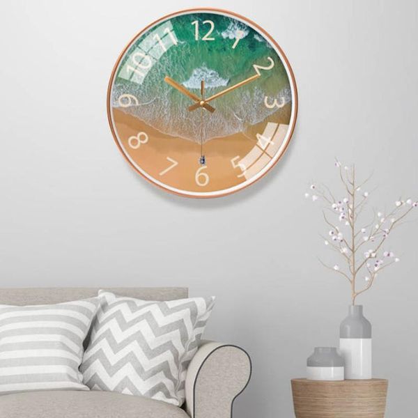 

chinese painting silent clock large size simple personality wall modern design metal movement for decor clocks