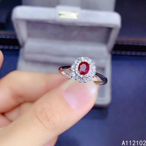 

cluster rings kjjeaxcmy fine jewelry 925 sterling silver inlaid natural ruby girls' exquisite chinese style simple flower ring support, Golden;silver