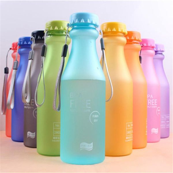 

water bottles 550ml portable candy color sports soda bottle unbreakable plastic bpa free