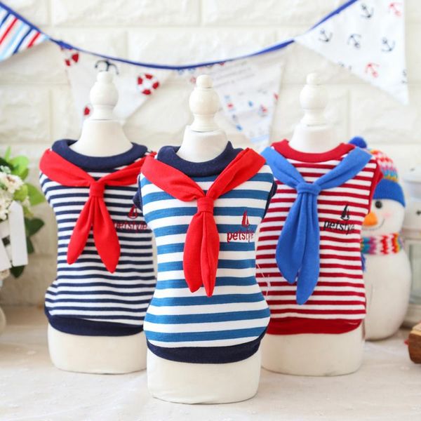

dog apparel navy sailor scarf vest winter casual cotton pet shirts puppy cat clothes pets costumes for small dogs chihuahua petstyle