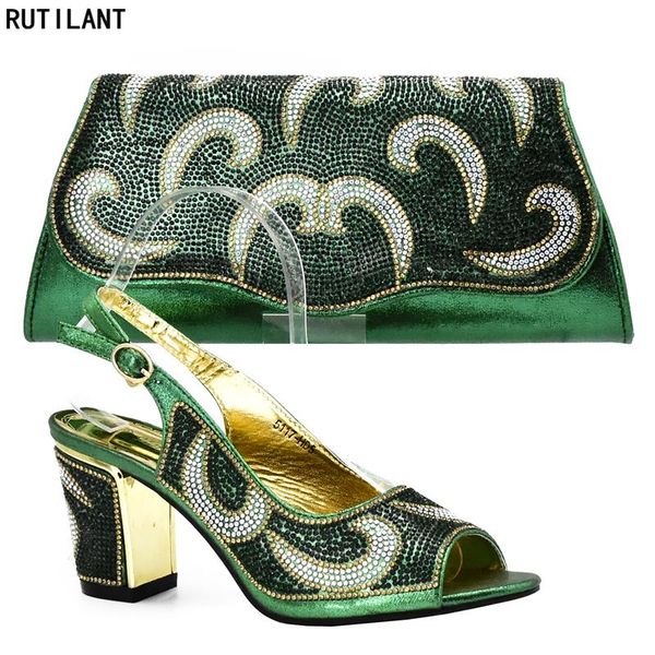 

dress shoes green color ladies with matching bags set shoe and bag for nigeria party nigerian women wedding, Black