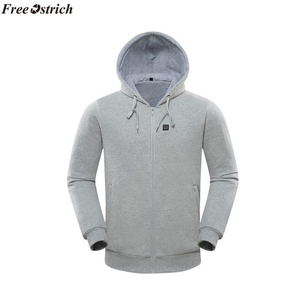 

men's jackets ostrich jacket winter long sleeve smart usb electric heating warm zip sweater coat,men's, Black;brown