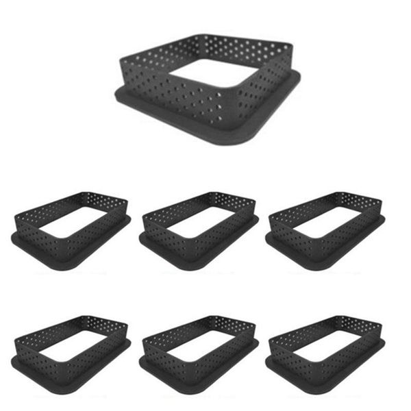 

baking & pastry tools 14pcs plastic perforated french dessert mold cheese fruit cake model - 8pcs square 6pcs rectangle