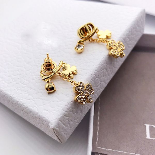 

luxury jewelry family letter tassel back hanging earrings, Golden