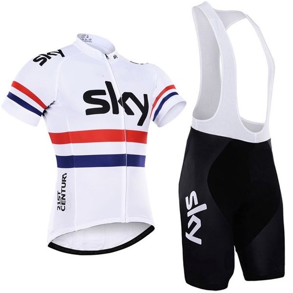 

sky team's new summer short sleeve men's cycling suit, Gray