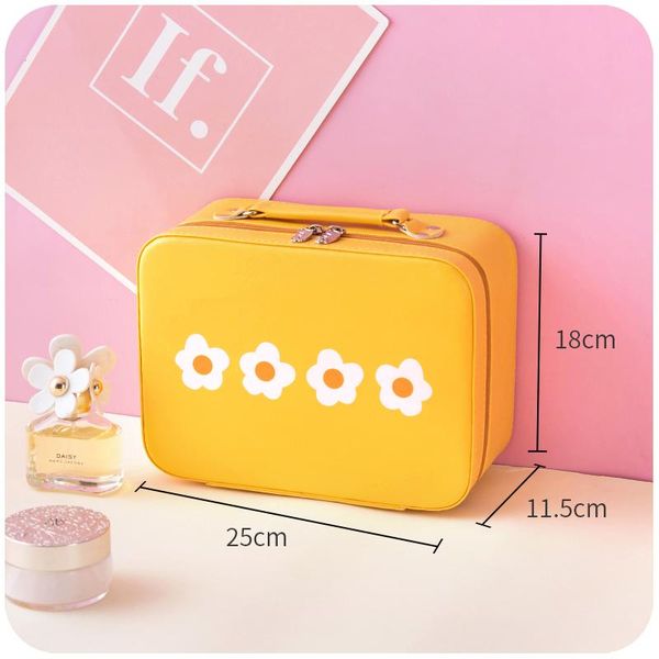 

korean fashion floral cosmetic bag portable casual case for cosmetics large capacity make up box big travel makeup pouch bags & cases